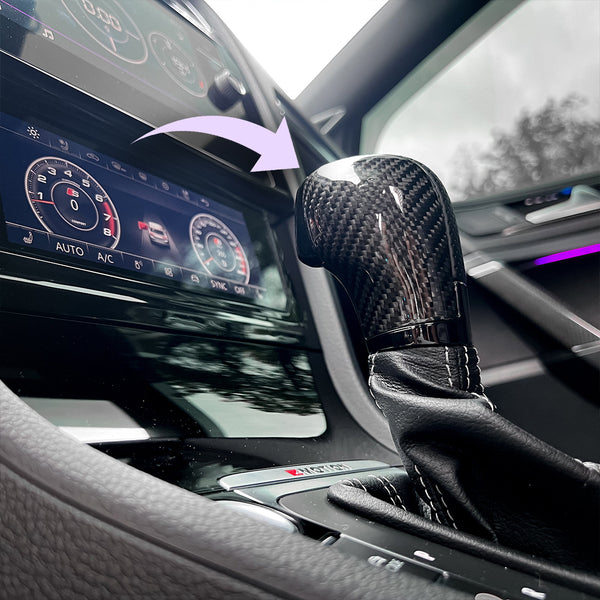 Carbon Fiber DSG Gear Knob Upgrade & Shifter Trim for VW Golf, Jetta, Tiguan, Passat, Scirocco