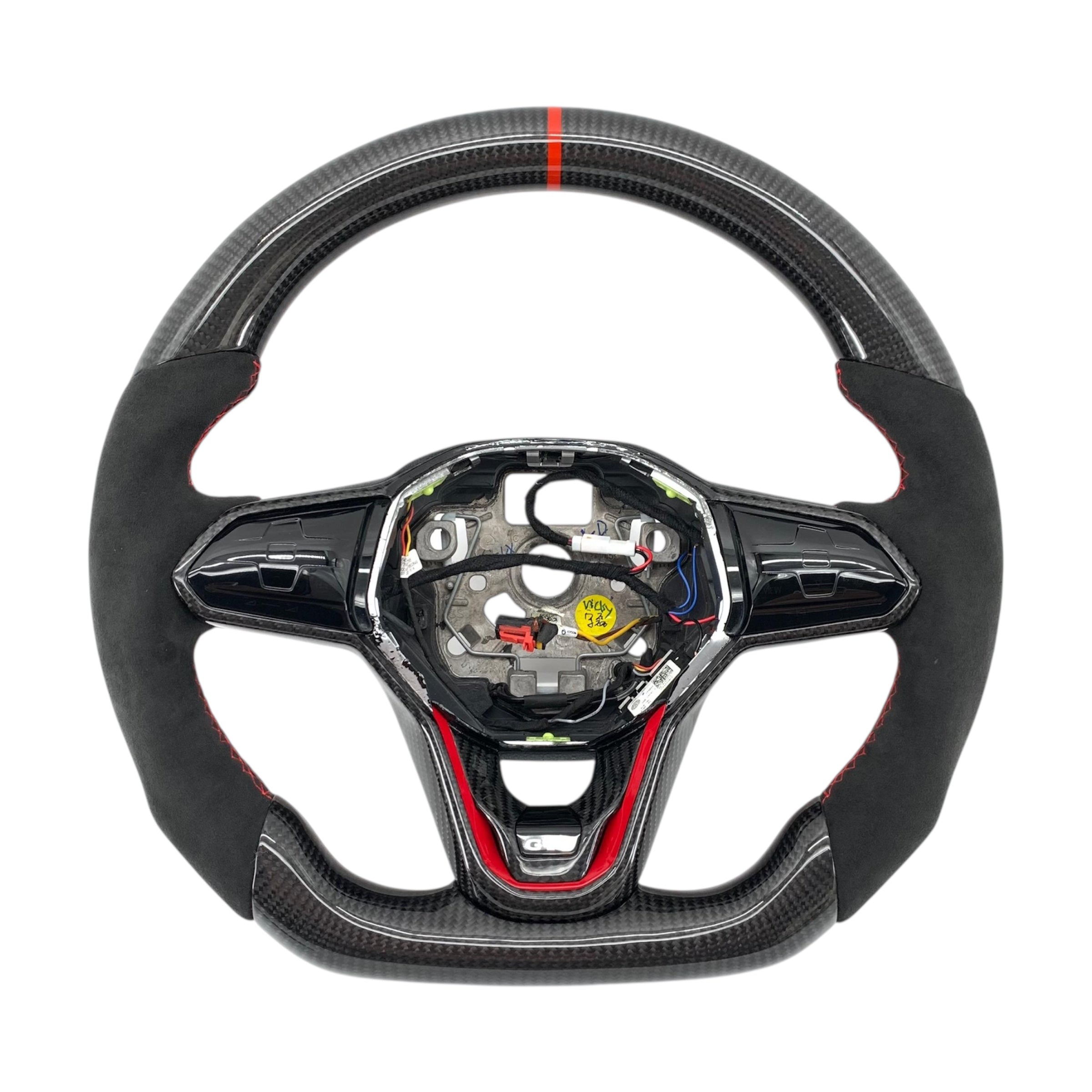 Carbon Fiber Steering Wheel with Leather/Alcantara for VW Golf MK8, Jetta, Passat, Arteon, Tiguan, Taos, Polo, Atlas, ID.4