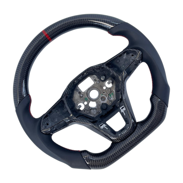 Carbon Fiber Steering Wheel with Leather/Alcantara for VW Golf MK8, Jetta, Passat, Arteon, Tiguan, Taos, Polo, Atlas, ID.4
