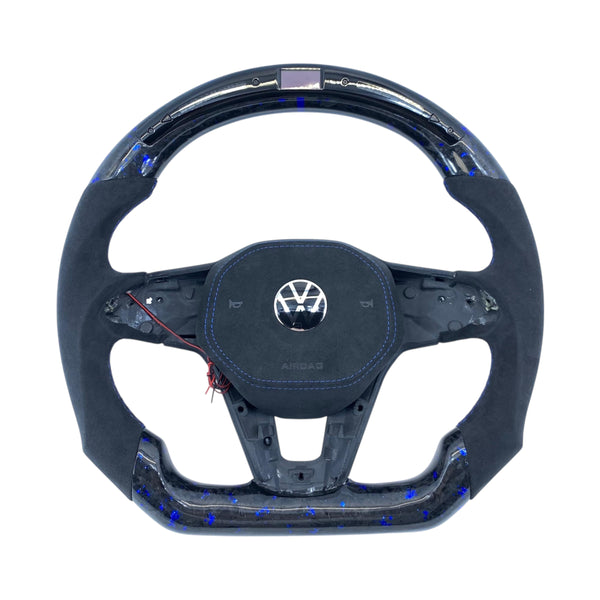 Carbon Fiber Steering Wheel with Leather/Alcantara for VW Golf MK8, Jetta, Passat, Arteon, Tiguan, Taos, Polo, Atlas, ID.4