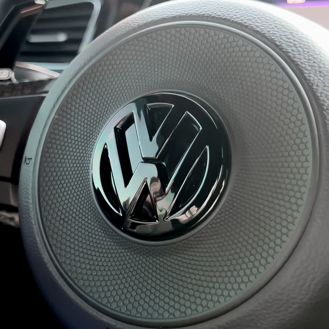 Steering Wheel VW Emblem Cover (Gloss Black) for Volkswagen Golf MK7/7.5