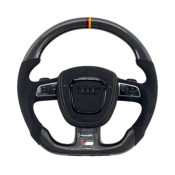 Carbon Fiber Steering Wheel for 2006–2011 Audi A3/S3/RS3 (8P), 2006–2008 A4/S4/RS4 (B7), 2008–2011 A5/S5 (B8) - EuroSpeed