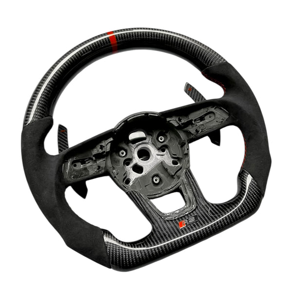 Carbon Fiber Steering Wheel for 2017–2020 Audi A3/S3/RS3 (8V Facelift), A4/S4 (B9), A5/S5 (B9) - EuroSpeed