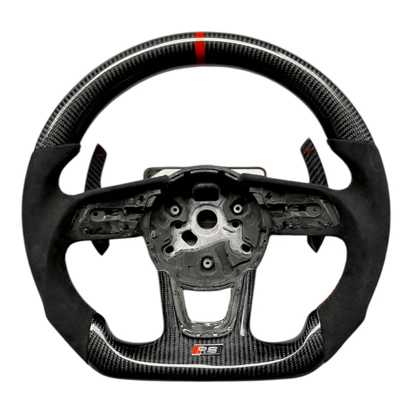 Carbon Fiber Steering Wheel for 2017–2020 Audi A3/S3/RS3 (8V Facelift), A4/S4 (B9), A5/S5 (B9) - EuroSpeed