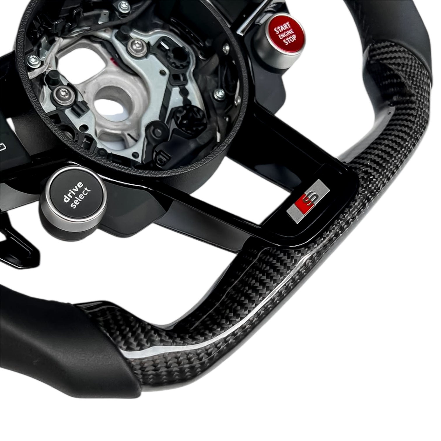 Carbon Fiber Steering Wheel for 2016–2023 TT/TTS/TTRS (8S), 2016–2023 R8 (4S) - EuroSpeed