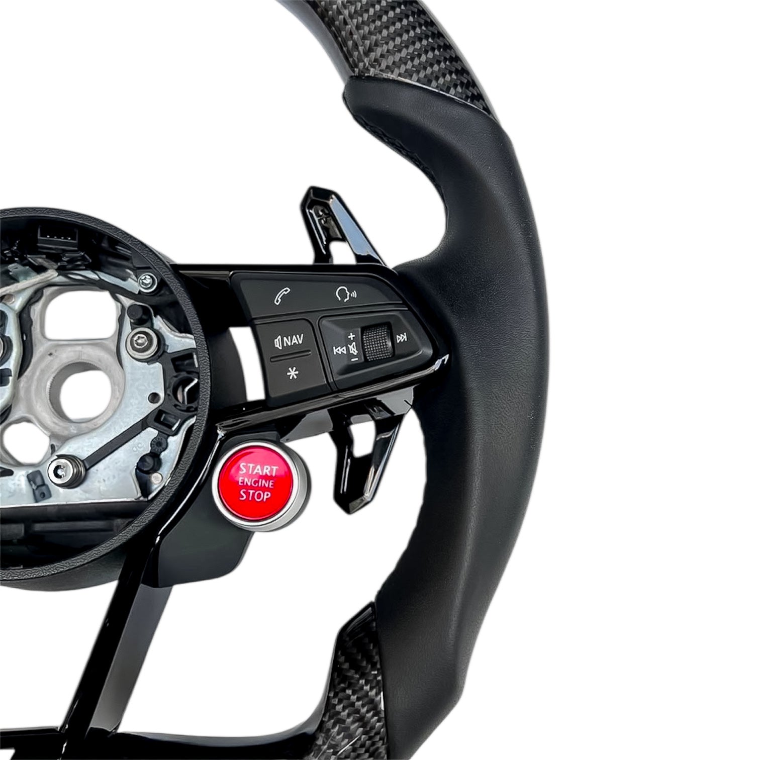 Carbon Fiber Steering Wheel for 2016–2023 TT/TTS/TTRS (8S), 2016–2023 R8 (4S) - EuroSpeed