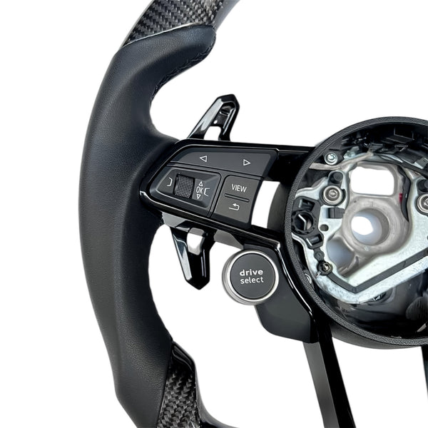Carbon Fiber Steering Wheel for 2016–2023 TT/TTS/TTRS (8S), 2016–2023 R8 (4S) - EuroSpeed
