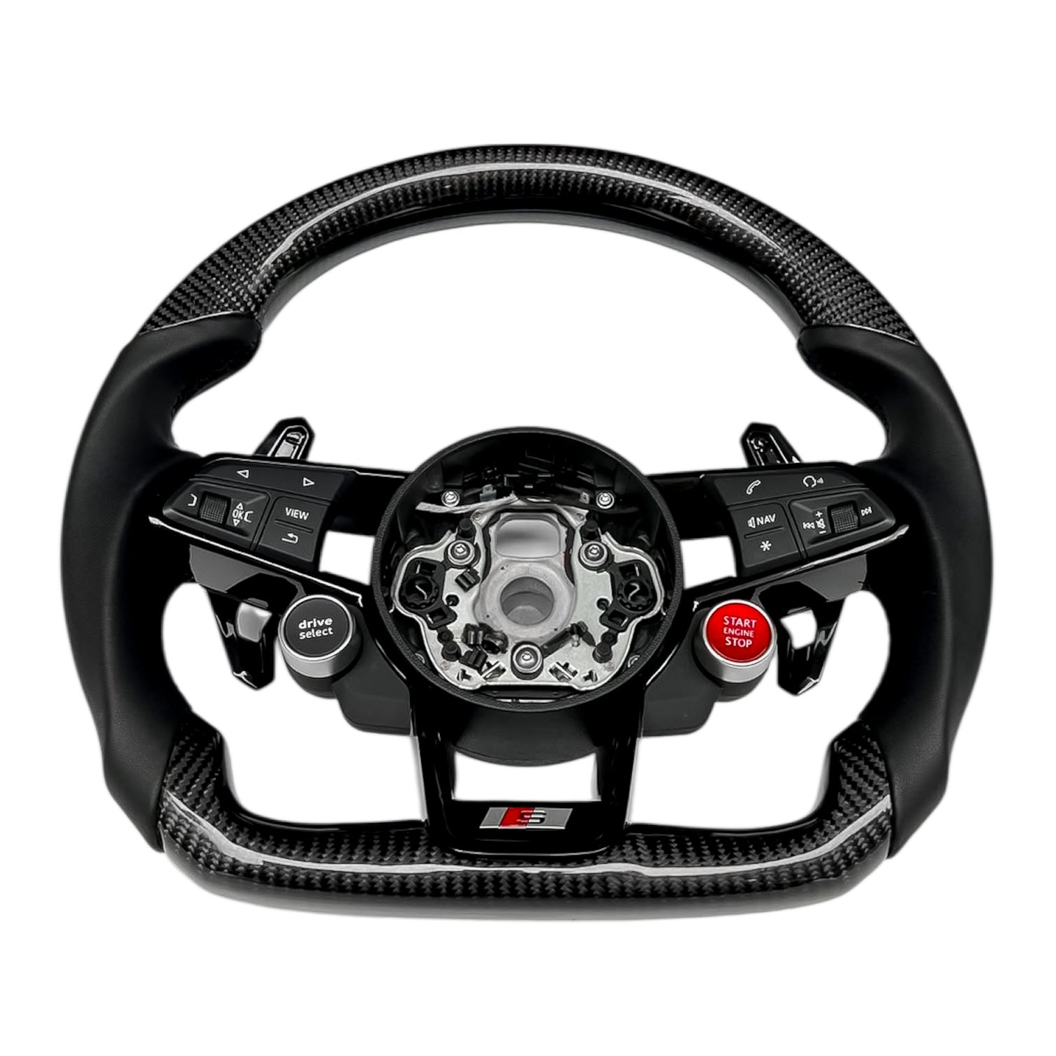 Carbon Fiber Steering Wheel for 2016–2023 TT/TTS/TTRS (8S), 2016–2023 R8 (4S) - EuroSpeed