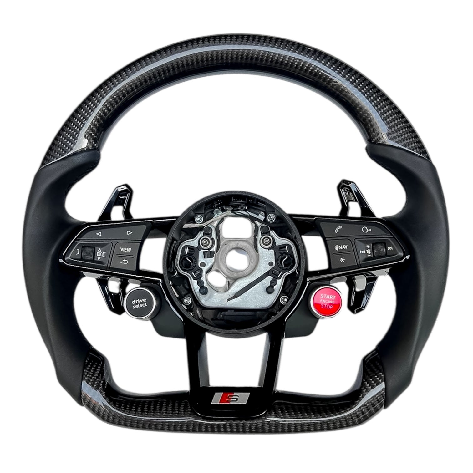 Carbon Fiber Steering Wheel for 2016–2023 TT/TTS/TTRS (8S), 2016–2023 R8 (4S) - EuroSpeed