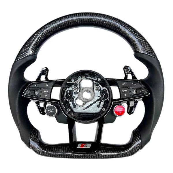 Carbon Fiber Steering Wheel for 2016–2023 TT/TTS/TTRS (8S), 2016–2023 R8 (4S) - EuroSpeed