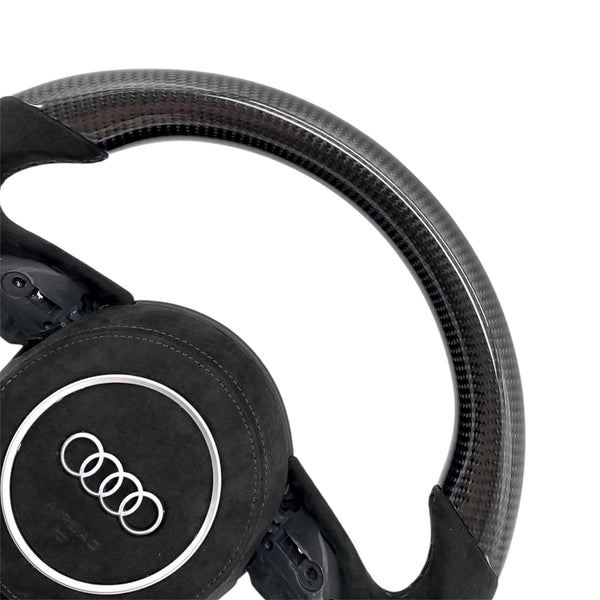 Carbon Fiber Steering Wheel for 2014–2016 A3/S3/RS3 (8V), 2013–2016 Audi A4/S4/RS4 & A5/S5/RS5 (B8.5), 2012–2018 A6/S6/RS6 & A7/S7/RS7 (C7/C7.5) - EuroSpeed