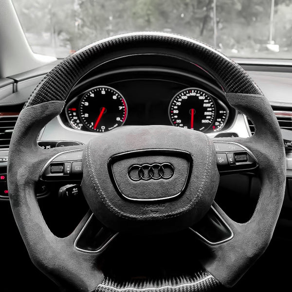 Carbon Fiber Steering Wheel for 2009–2016 Audi A4/A5 (B8/B8.5), 2012–2018 A6/A7 (C7), 2009–2017 Q5/SQ5 (8R)