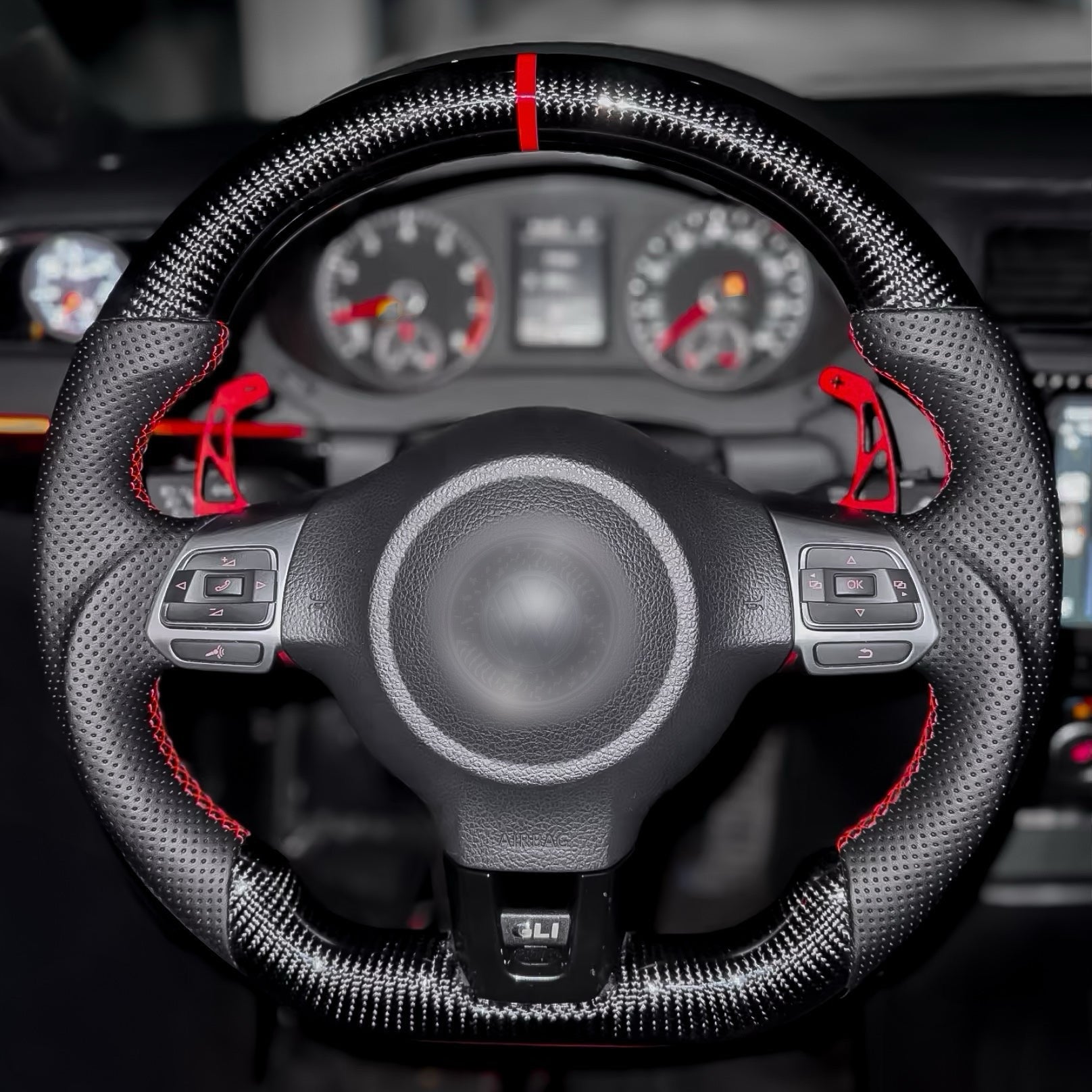 Carbon Fiber Steering Wheel for Golf MK6, Passat, Polo, Scirocco