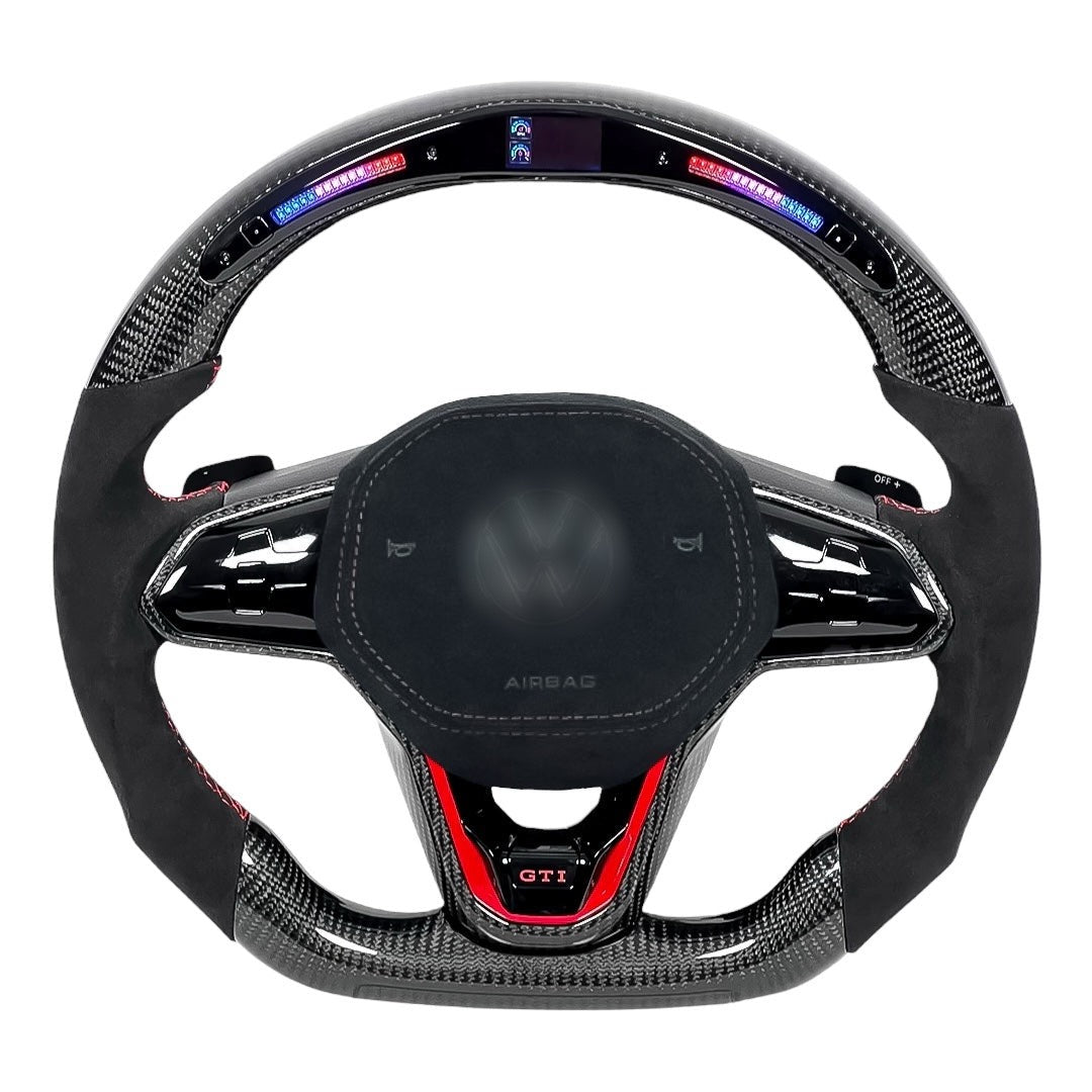 Carbon Fiber Steering Wheel for Golf MK8, Jetta, Passat, Arteon, Tiguan, Taos, Polo, Atlas, ID.4