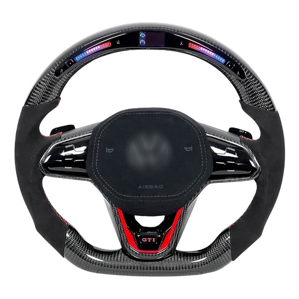 Carbon Fiber Steering Wheel for Golf MK8, Jetta, Passat, Arteon, Tiguan, Taos, Polo, Atlas, ID.4 - EuroSpeed