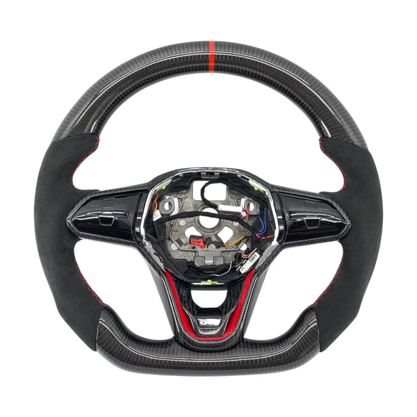 Carbon Fiber Steering Wheel for Golf MK8, Jetta, Passat, Arteon, Tiguan, Taos, Polo, Atlas, ID.4 - EuroSpeed