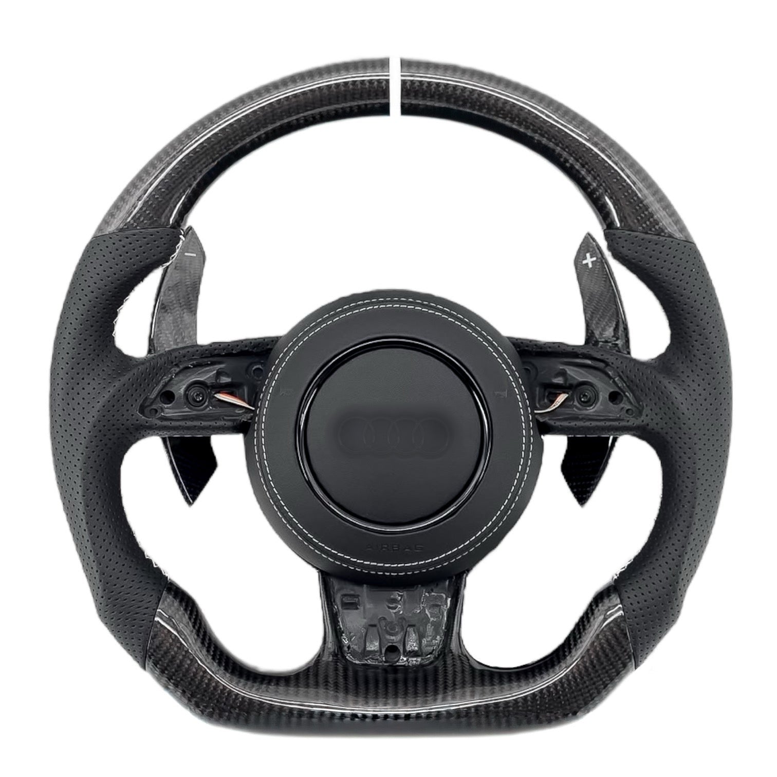 Carbon Fiber Steering Wheel for 2014–2016 A3/S3/RS3 (8V), 2013–2016 Audi A4/S4/RS4 & A5/S5/RS5 (B8.5), 2012–2018 A6/S6/RS6 & A7/S7/RS7 (C7/C7.5) - EuroSpeed