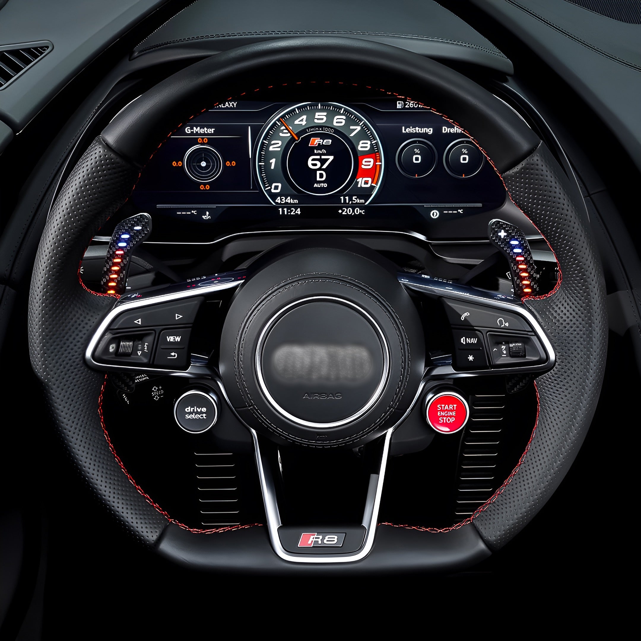 Carbon Fiber Magnetic LED Paddle Shifter for Audi A1, A3, A5, A8, Q3, Q4, Q5, Q7, Q8, S1, S3, S5, SQ5, SQ8, RS3, RS5, RSQ5 - EuroSpeed