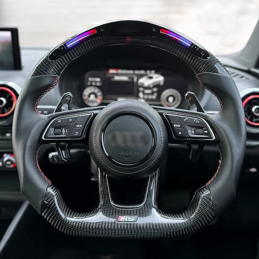 Carbon Fiber Steering Wheel for 2017–2020 Audi A3/S3/RS3 (8V Facelift), A4/S4 (B9), A5/S5 (B9) - EuroSpeed