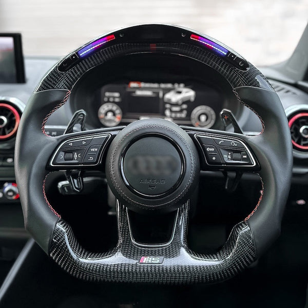 Carbon Fiber Steering Wheel for 2017–2020 Audi A3/S3/RS3 (8V Facelift), A4/S4 (B9), A5/S5 (B9) - EuroSpeed