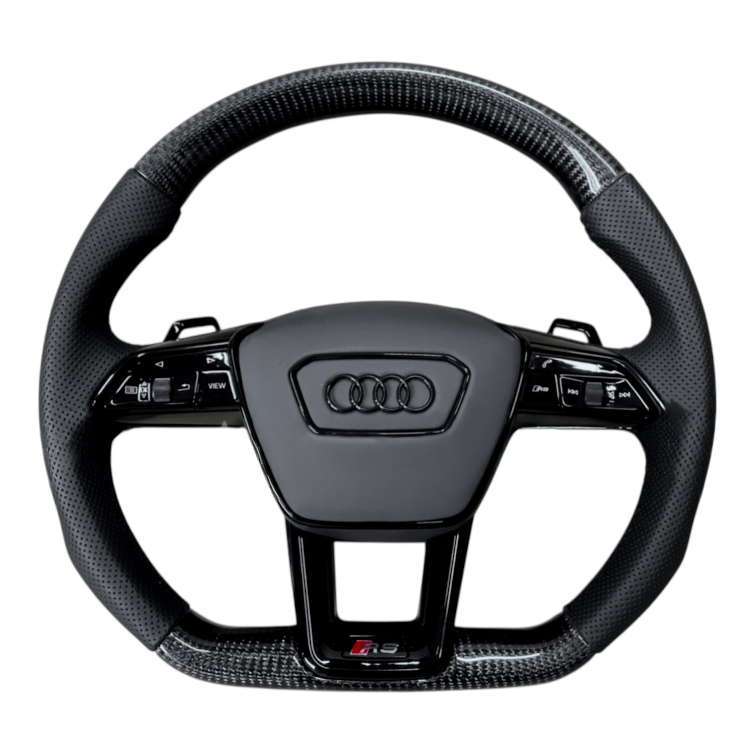 Carbon Fiber Steering Wheel for 2019–2024 Audi A6/S6/RS6, A7/S7/RS7, Q8/SQ8/RSQ8, 2020–2024 Q7/SQ7