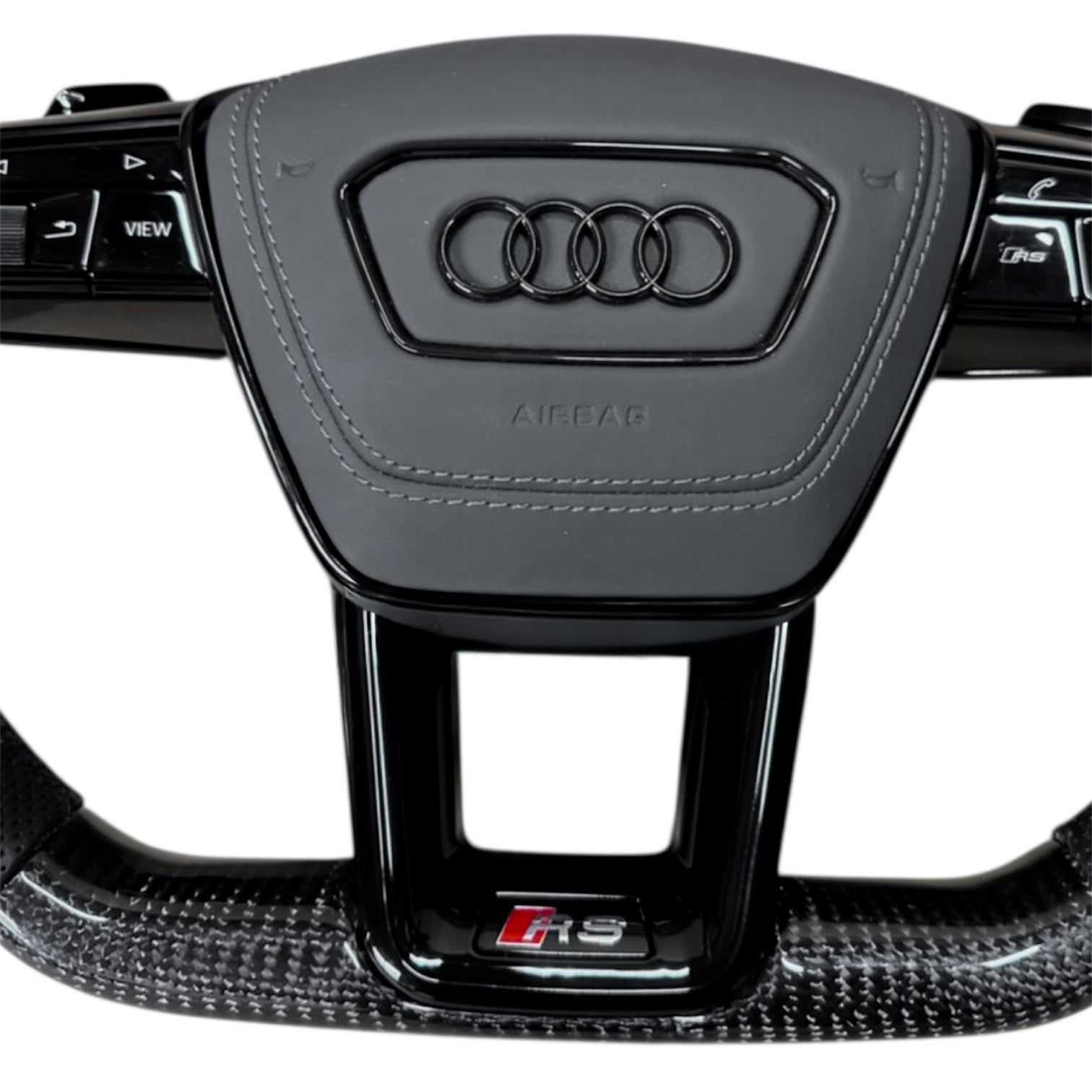 Carbon Fiber Steering Wheel for 2019–2024 Audi A6/S6/RS6, A7/S7/RS7, Q8/SQ8/RSQ8, 2020–2024 Q7/SQ7