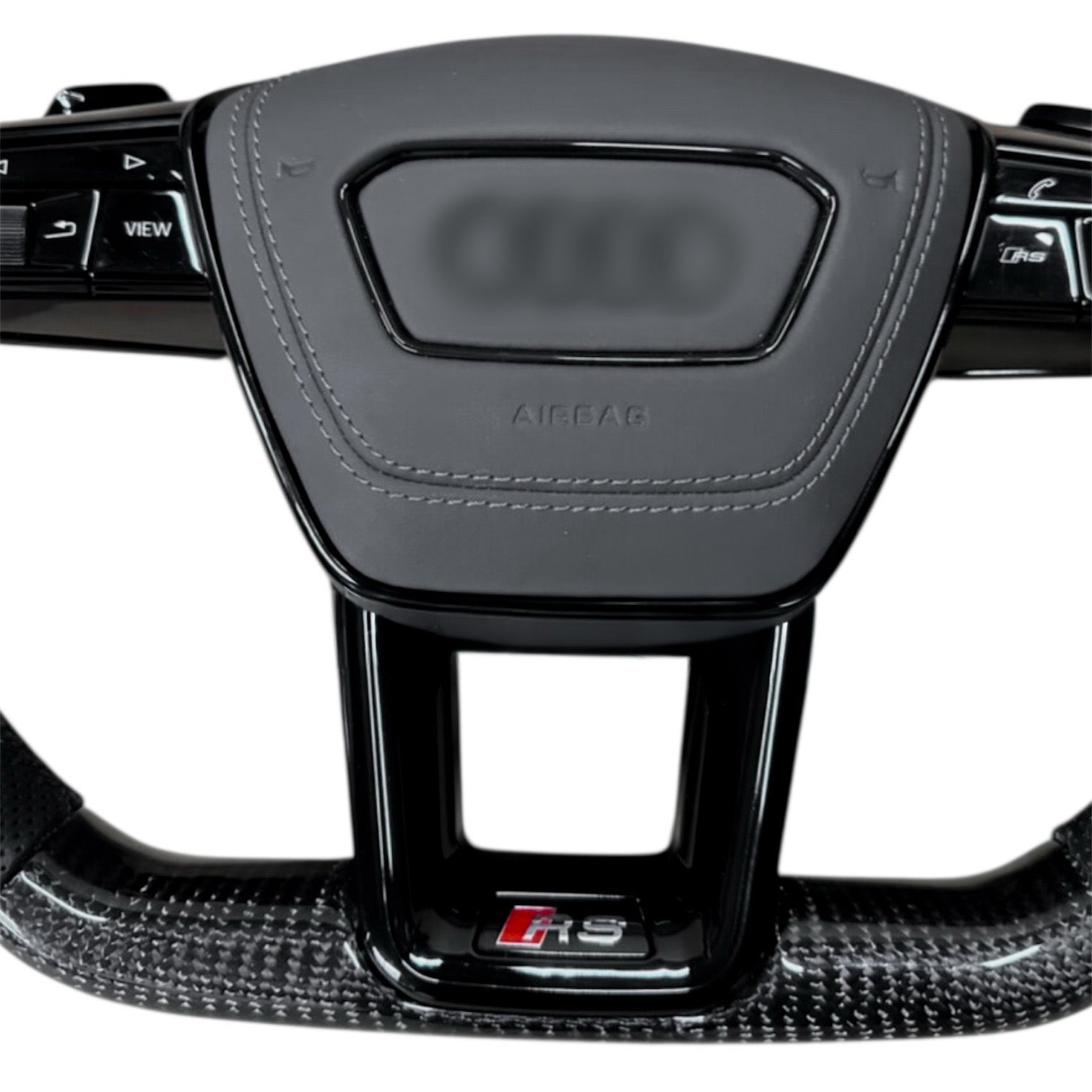 Carbon Fiber Steering Wheel for 2019–2024 Audi A6/S6/RS6, A7/S7/RS7, Q8/SQ8/RSQ8, 2020–2024 Q7/SQ7