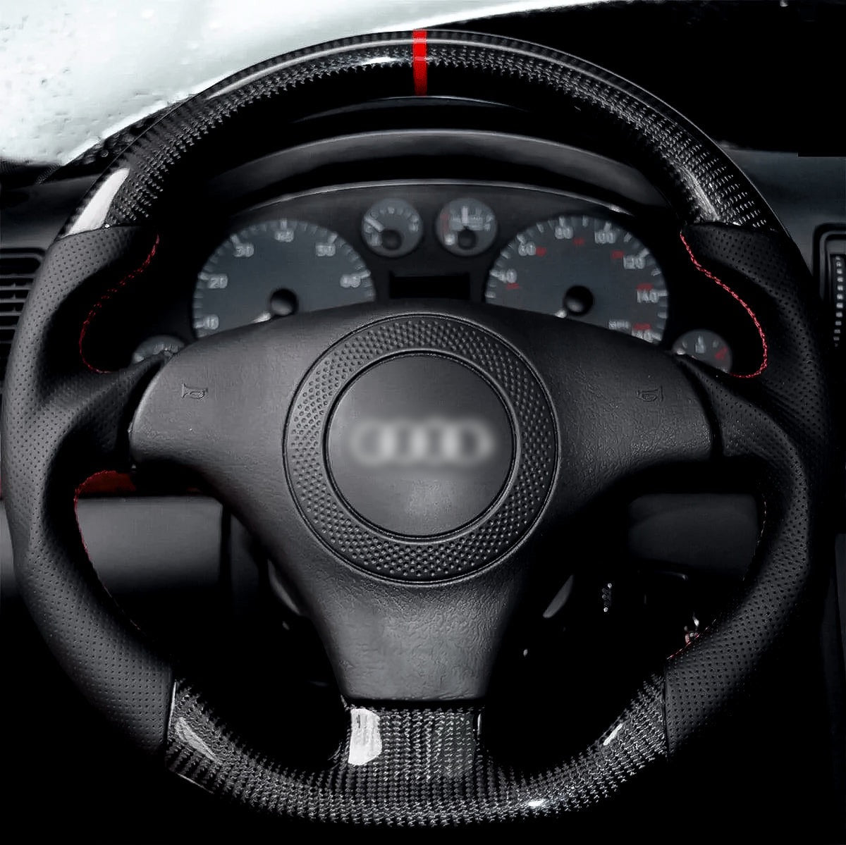 Carbon Fiber Steering Wheel for 2002–2005 Audi A4/S4 (B6) & 1998–2004 A6/S6/RS6 (C5)