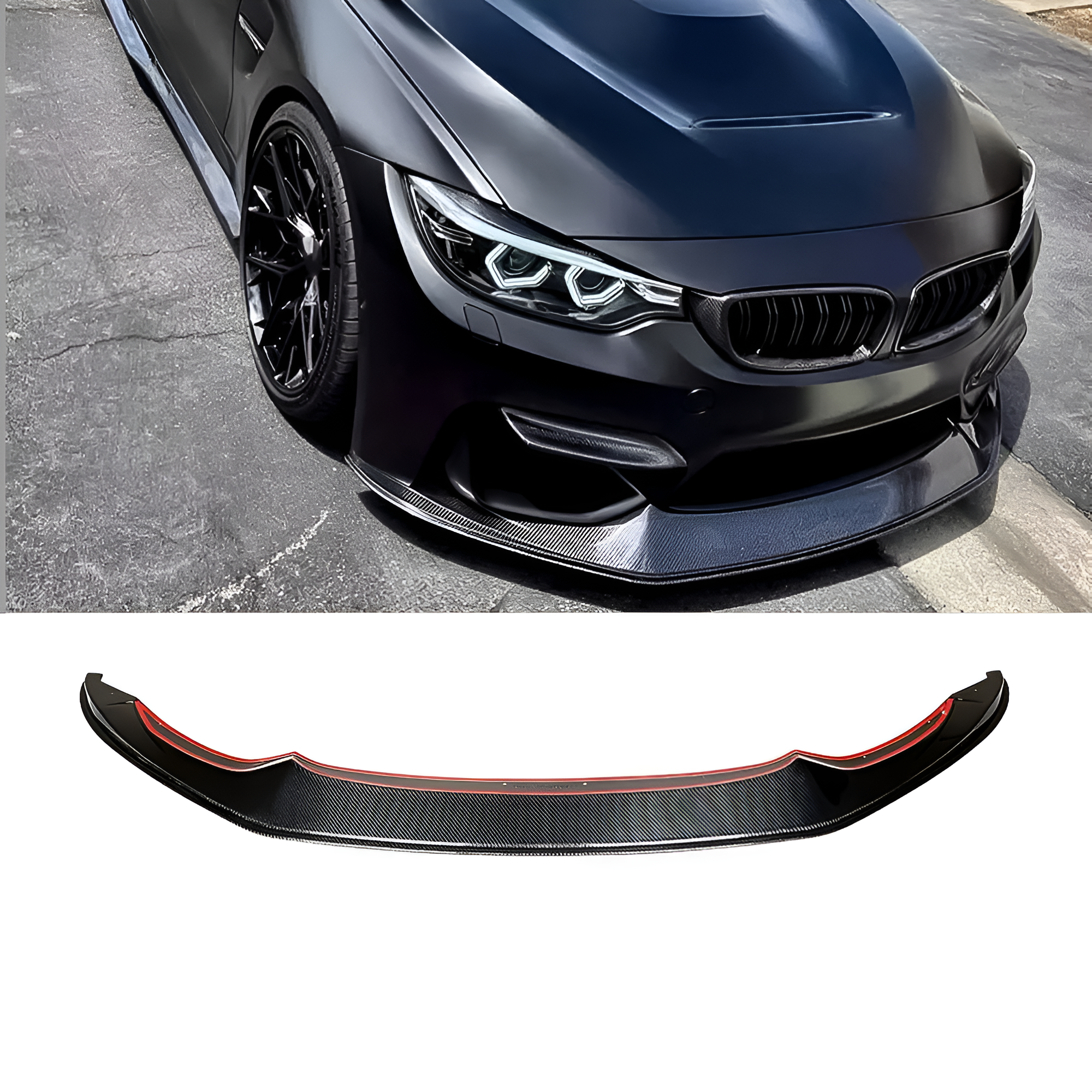 Carbon Fiber Front Bumper Lip Splitters Racing Front Lip Spoiler for BMW F80 M3/F82 F83 M4 (2014-2019) - EuroSpeed