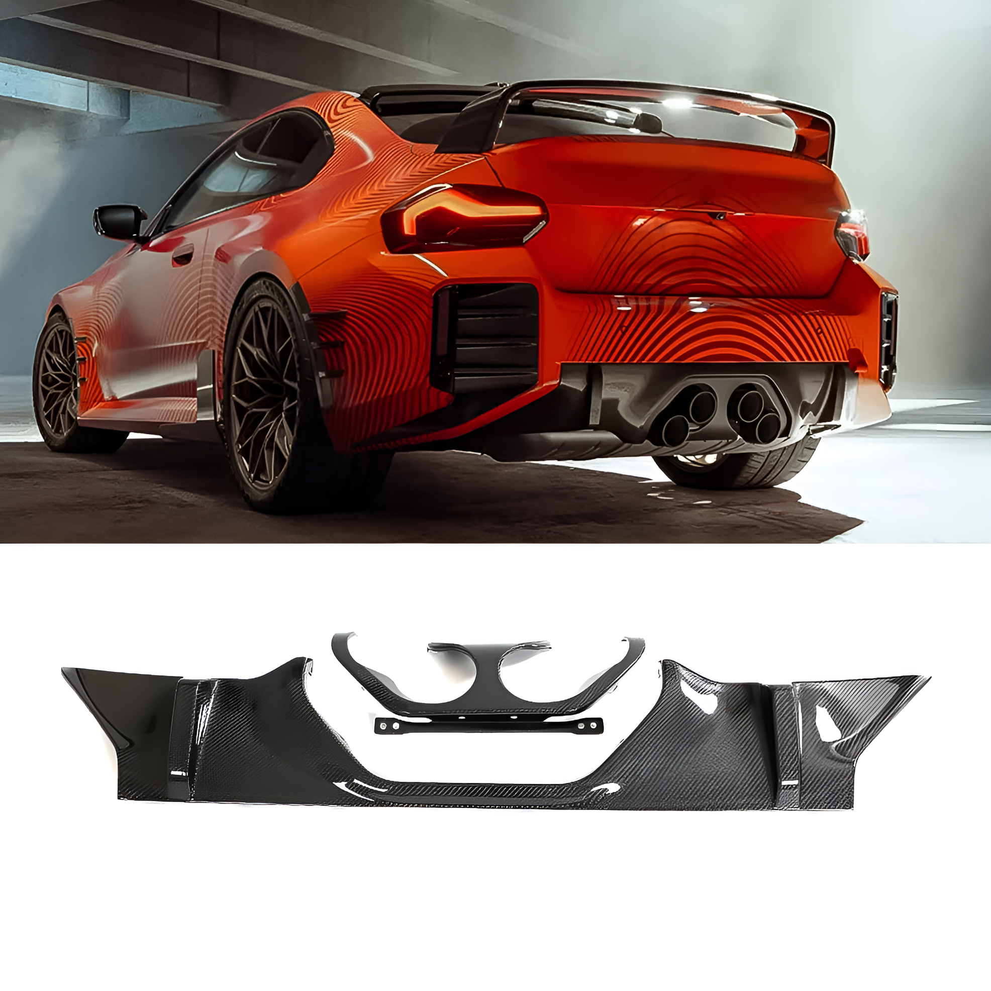 Carbon Fiber Rear Bumper Diffuser for BMW M2 G87 Coupe (2022-2024)