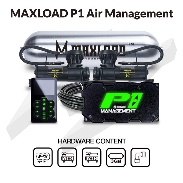 MaxLoad P1 Air Management Kit - Dual V680 Compressors & 3 Gallon Tank