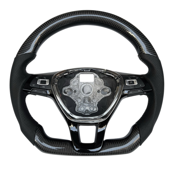 Carbon Fiber Steering Wheel for Golf MK7, Alltrack, E-Golf, Tiguan, Jetta, Passat, Arteon - EuroSpeed