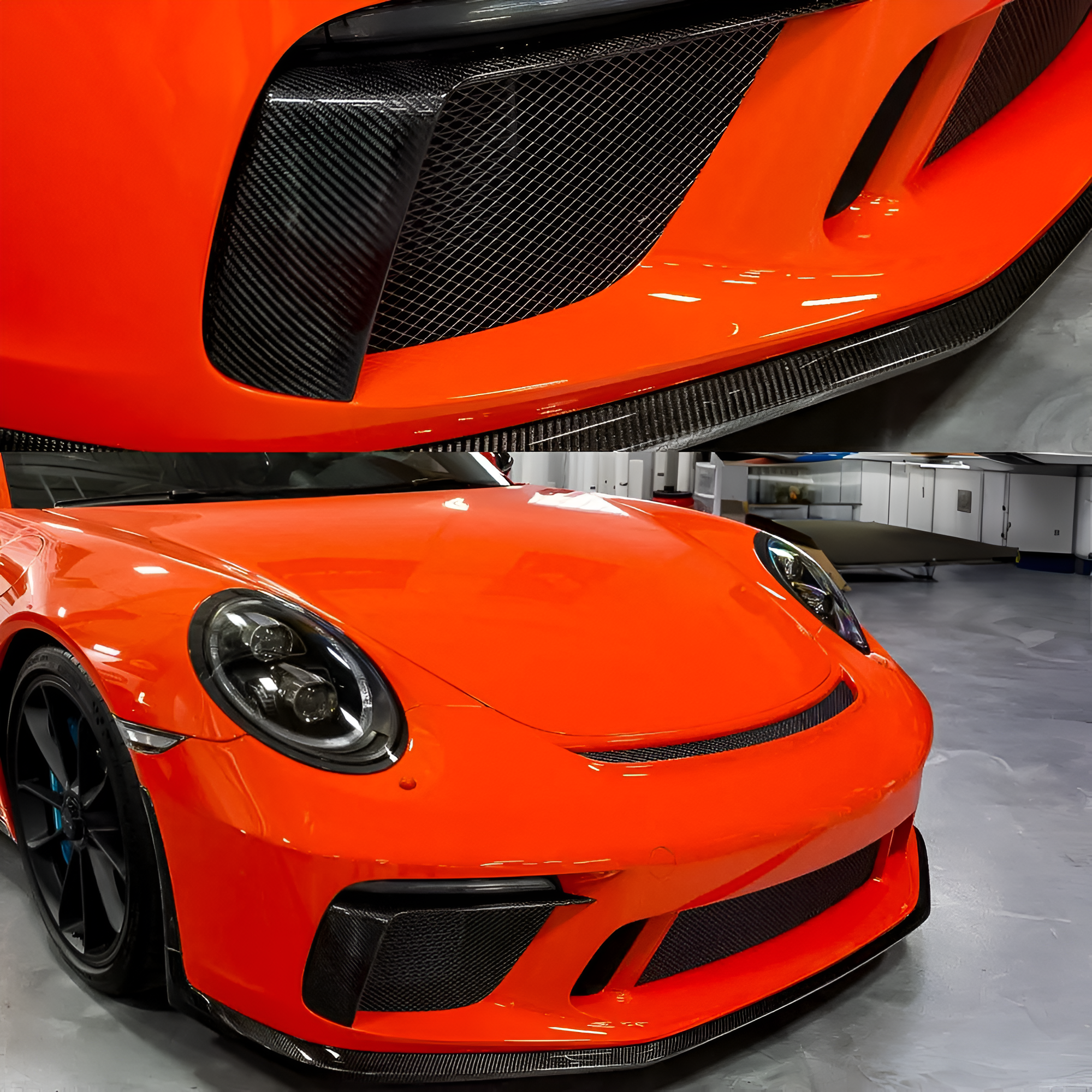 Carbon Fiber Air Intake Vent Covers for Porsche 911 GT3 RS (2017-2018) Front Bumper - EuroSpeed