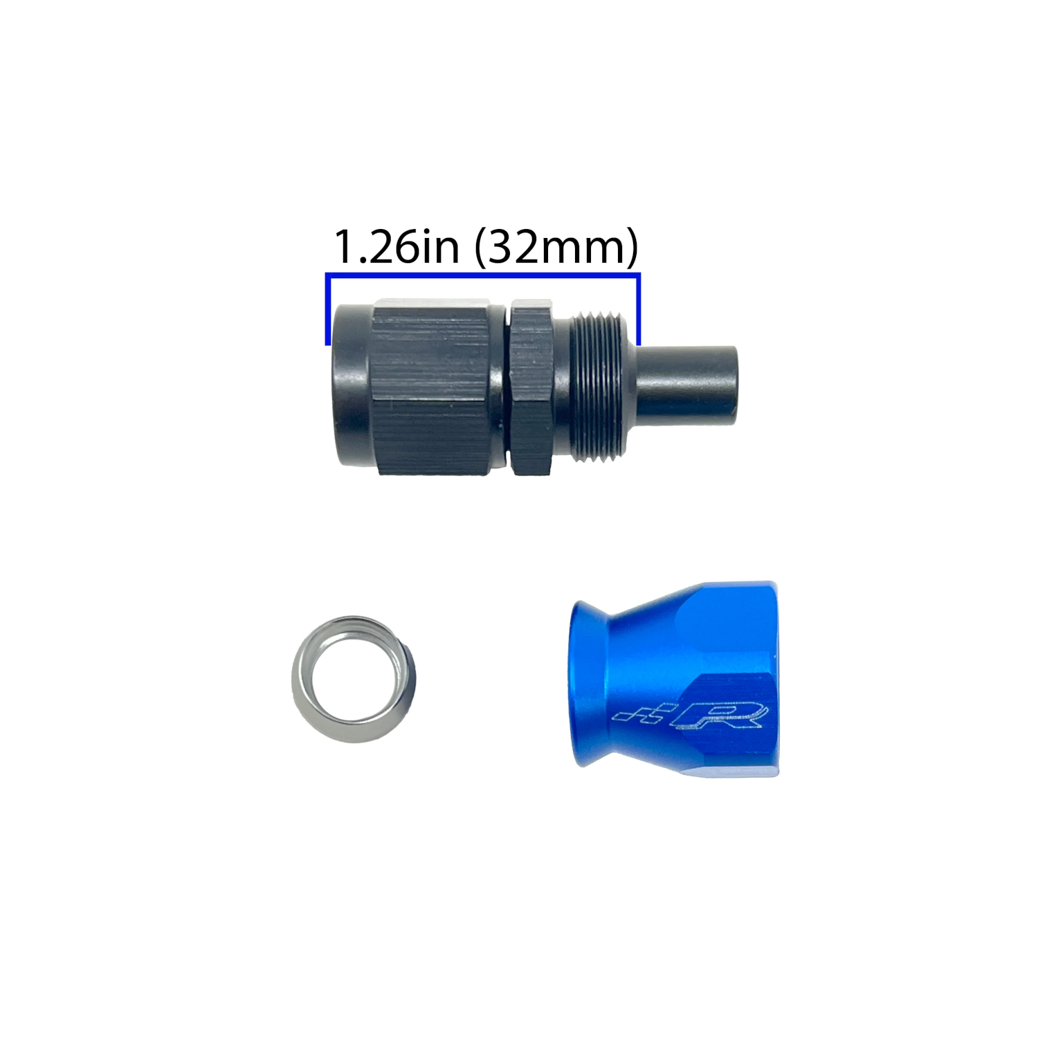 Precision Raceworks 6AN Female Flare to 6AN PTFE Fuel Line Fitting — VW / Audi / BMW