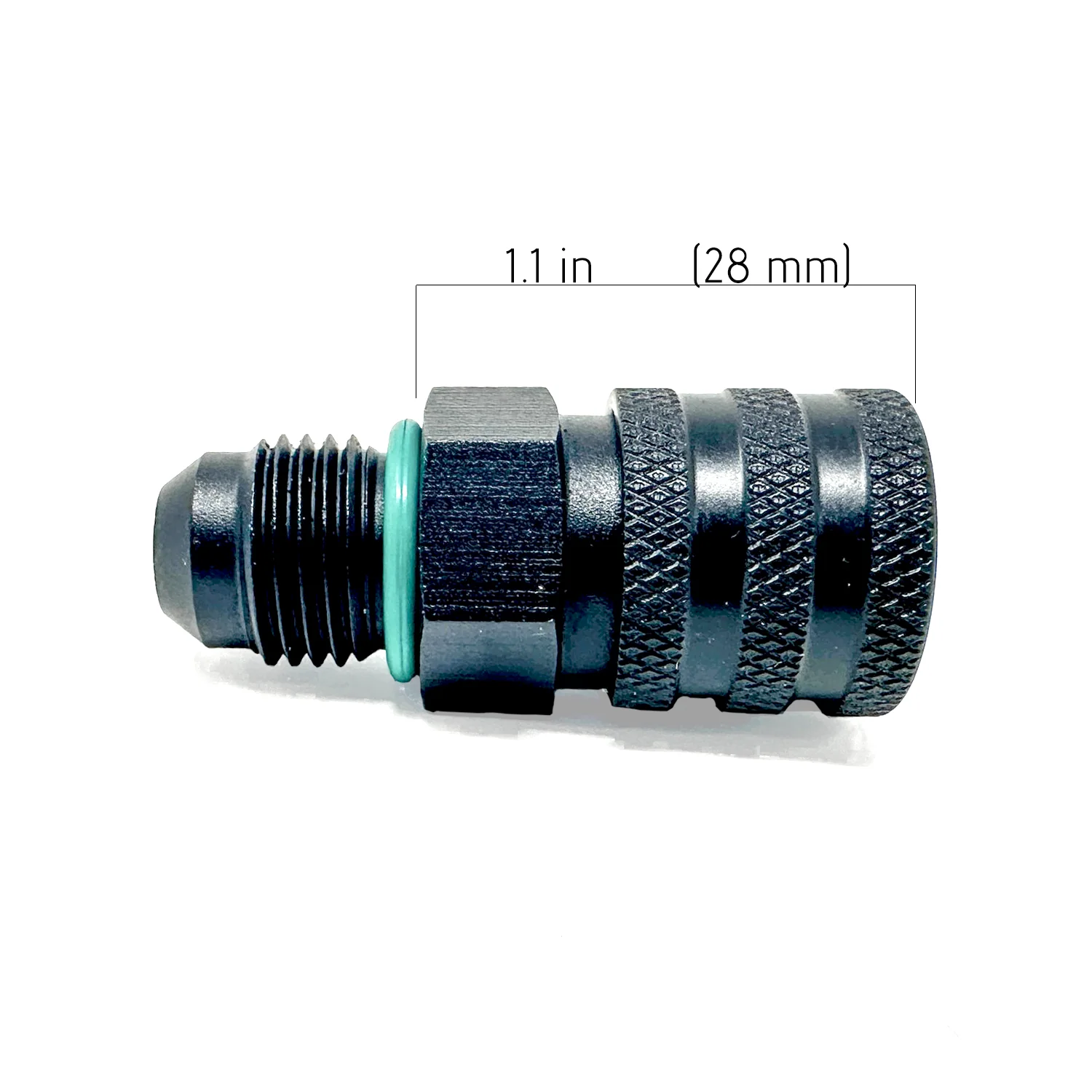 Precision Raceworks 6AN Male Flare ORB to 7.89mm Female Quick Connect Fuel Line Fitting — VW / Audi / BMW
