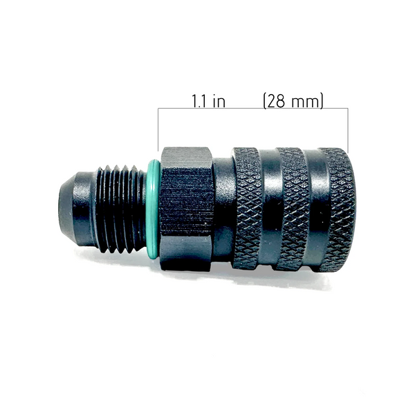 Precision Raceworks 6AN Male Flare ORB to 7.89mm Female Quick Connect Fuel Line Fitting — VW / Audi / BMW