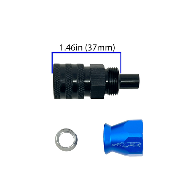Precision Raceworks 6AN to 7.89mm Female Quick Connect PTFE Fuel Line Fitting for VW / Audi / BMW