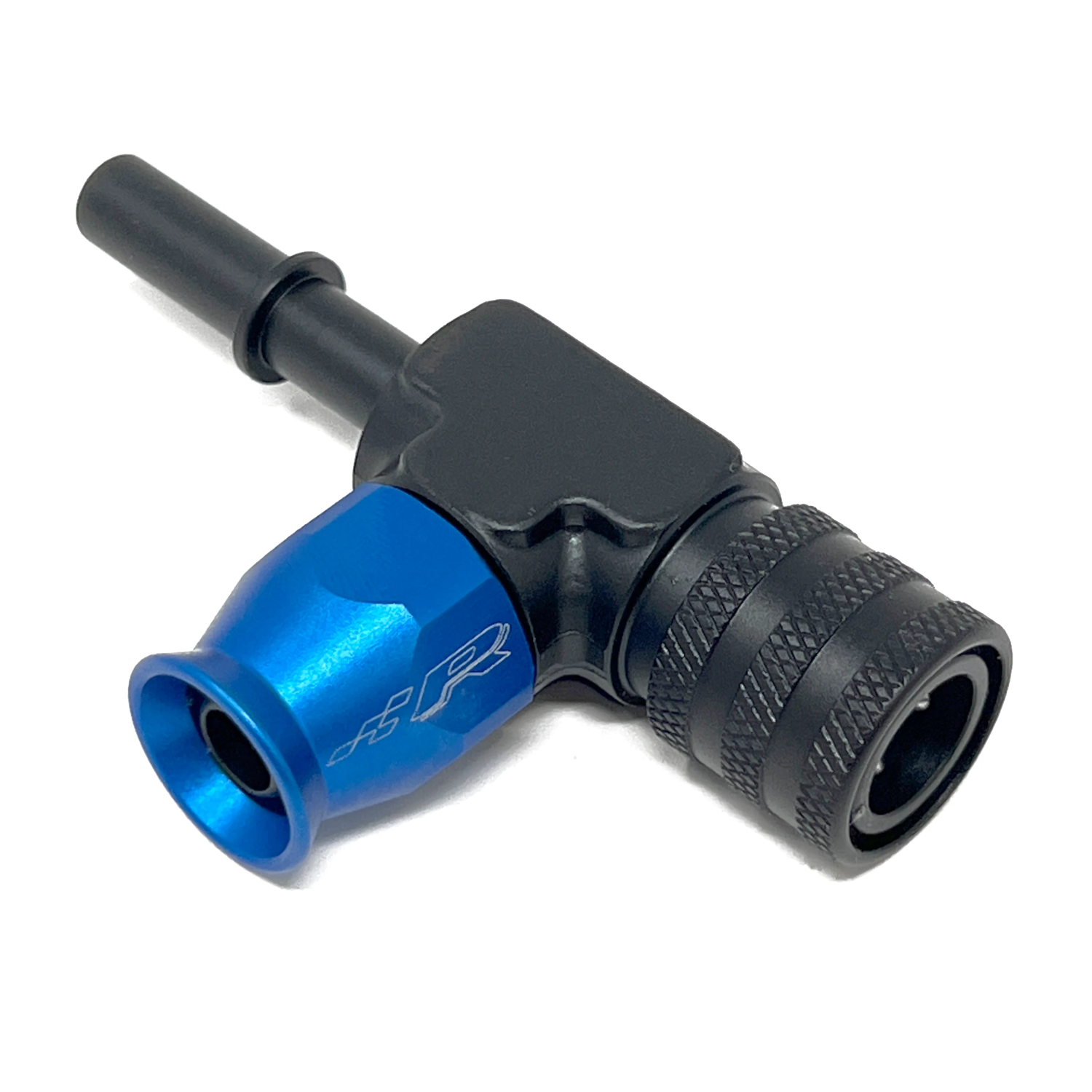 Precision Raceworks 7.89mm Male to 7.89mm Female 6AN PTFE Tee Fuel Line Fitting — VW / Audi / BMW