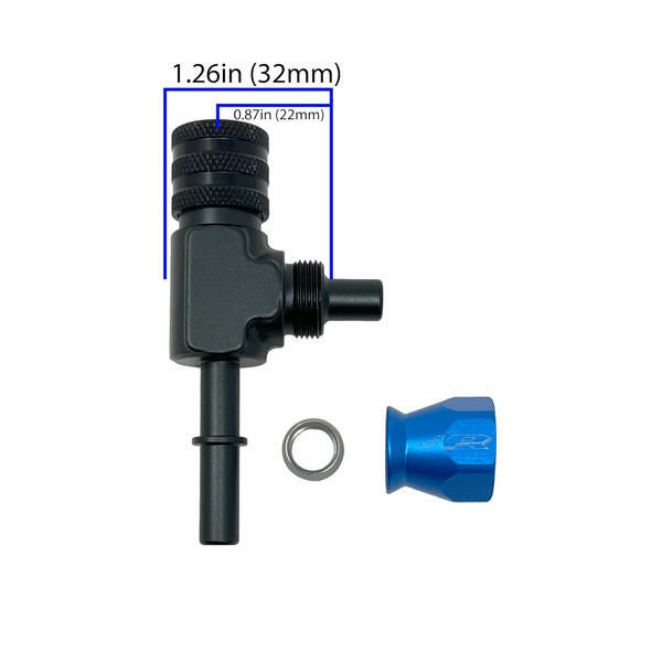 Precision Raceworks 7.89mm Male to 7.89mm Female 6AN PTFE Tee Fuel Line Fitting for VW / Audi / BMW