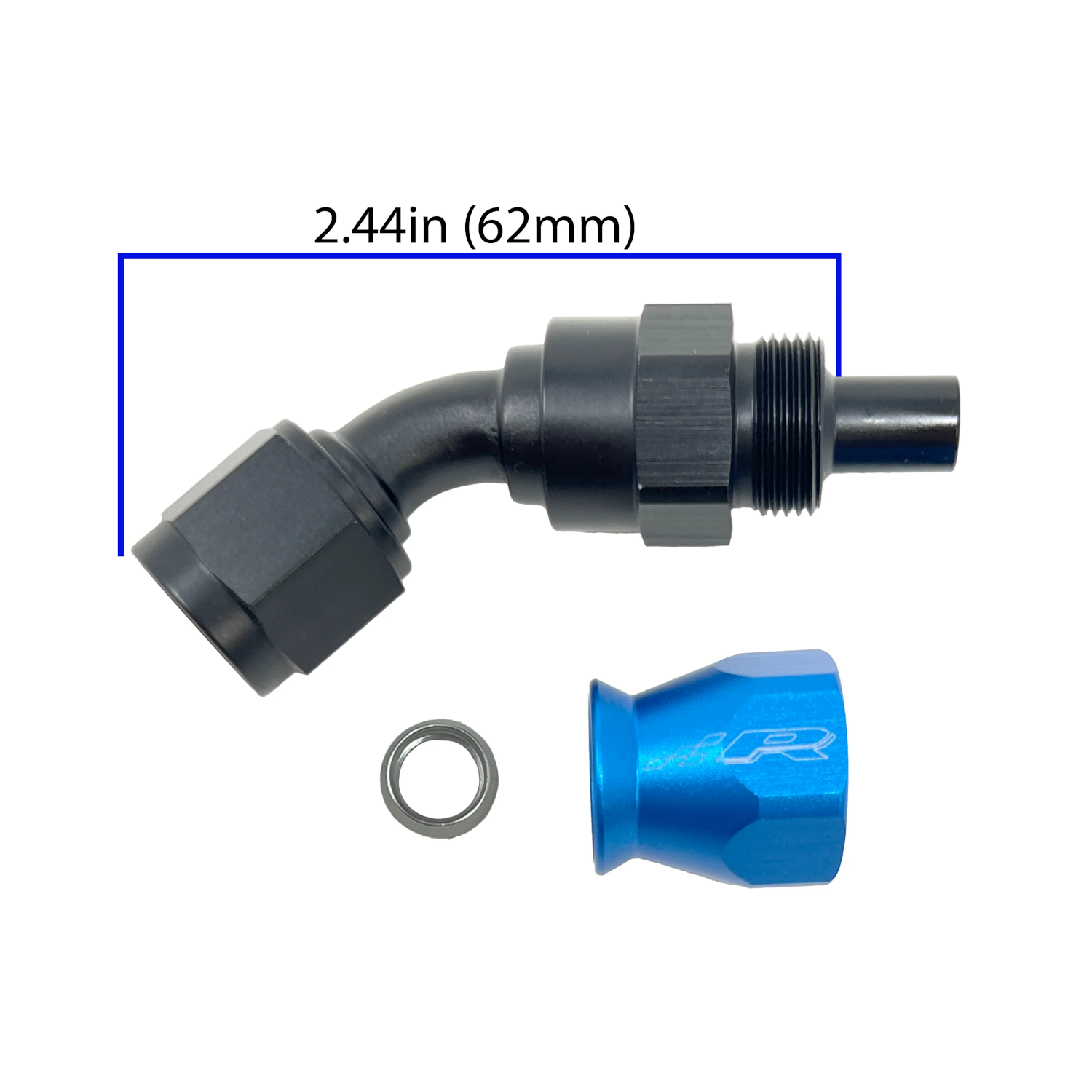Precision Raceworks PTFE to 45 Degree 6AN Female Flare Fuel Line Fitting — VW / Audi / BMW