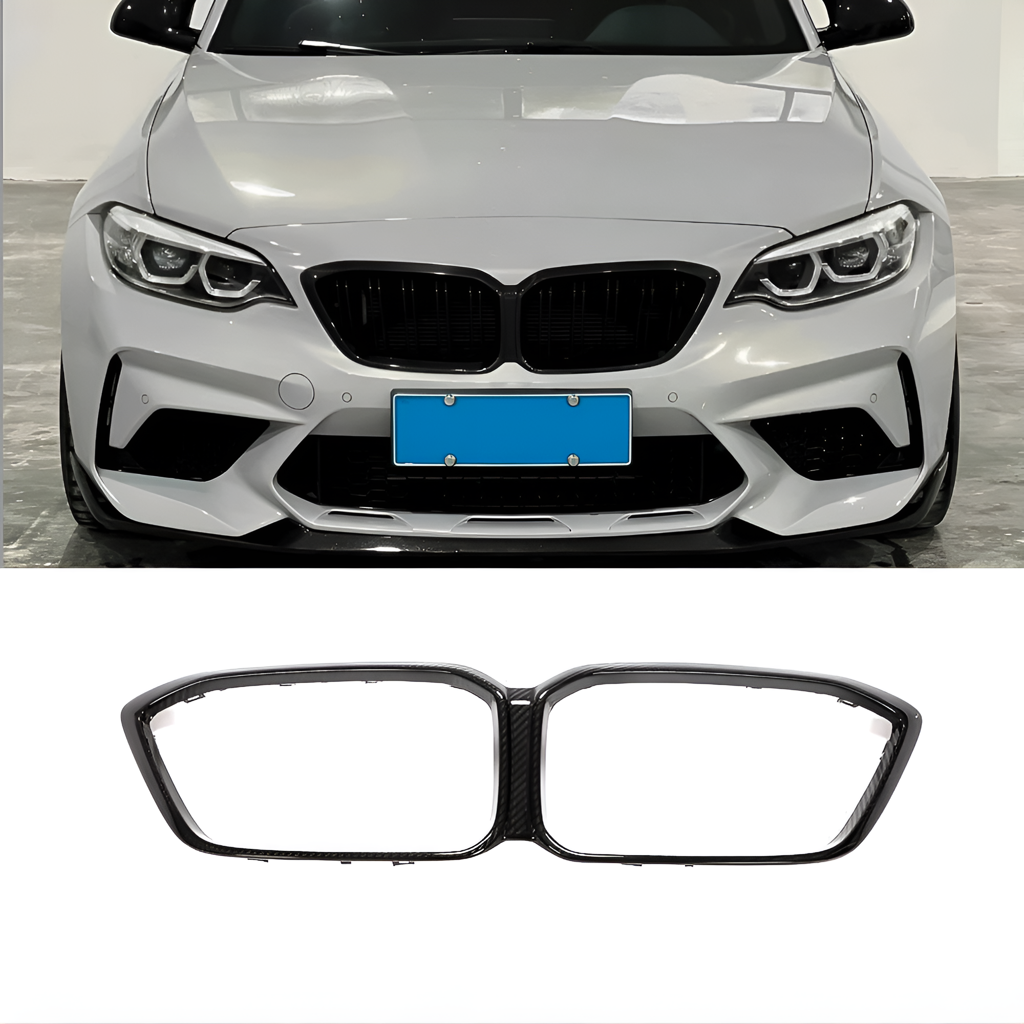 Carbon Fiber Racing Front Grille Frame for BMW F87 M2/M2C (2018-2020) - EuroSpeed