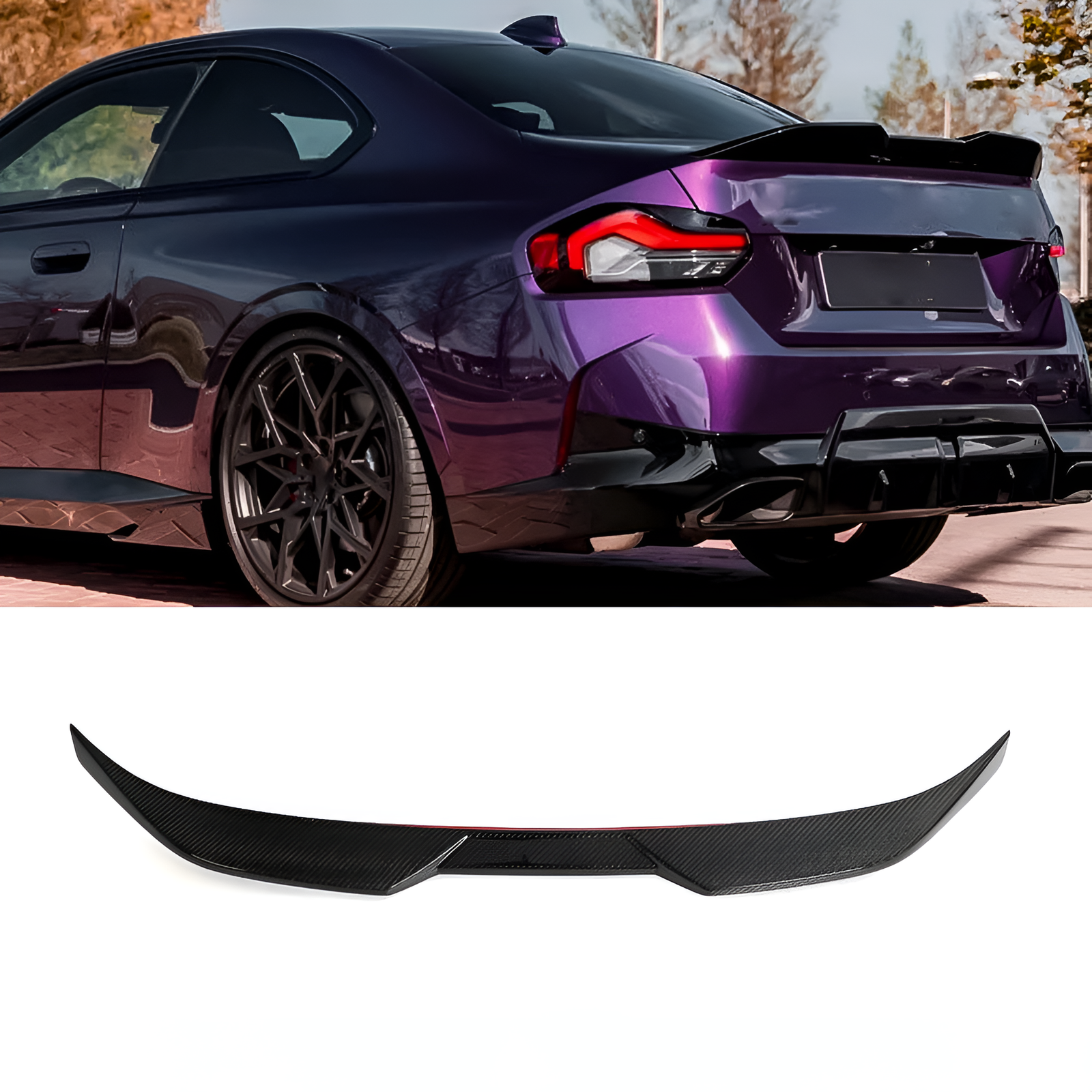 Carbon Fiber Rear Trunk Spoiler Lip for BMW 2 Series G42 M240i Coupe (2020-2022)