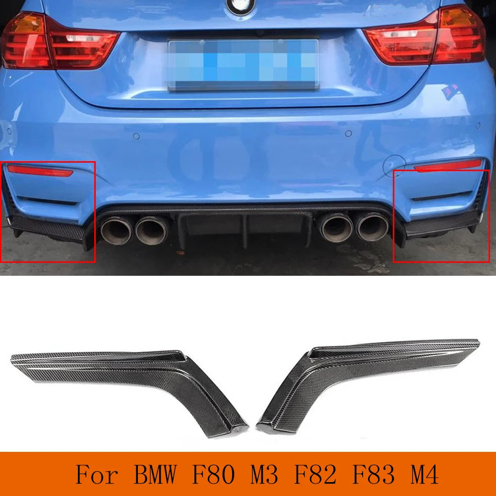 Carbon Fiber Rear Bumper Corner Splitters for BMW M3 F80 / M4 F82 / M4 F83 (2014-2020)
