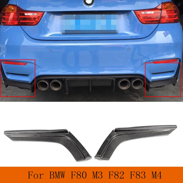 Carbon Fiber Rear Bumper Corner Splitters for BMW M3 F80 / M4 F82 / M4 F83 (2014-2020)
