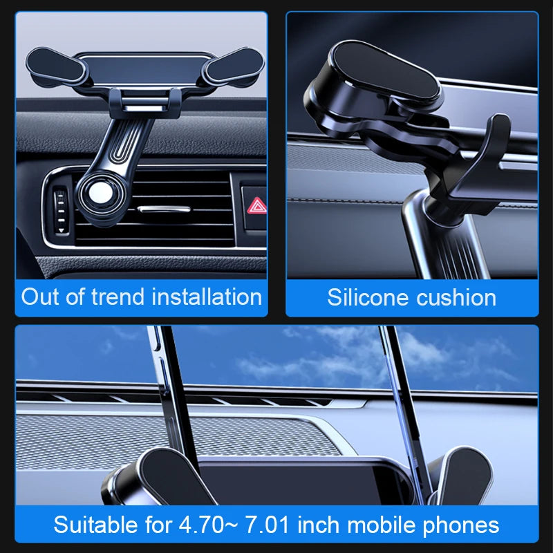Gravity Air Vent Phone Holder - Spiral Hook Mount