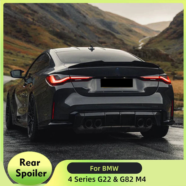 Dry Carbon Fiber High Kick Rear Trunk Spoiler Wing for BMW 4 Series G22 / M4 G82 (2021-2023)