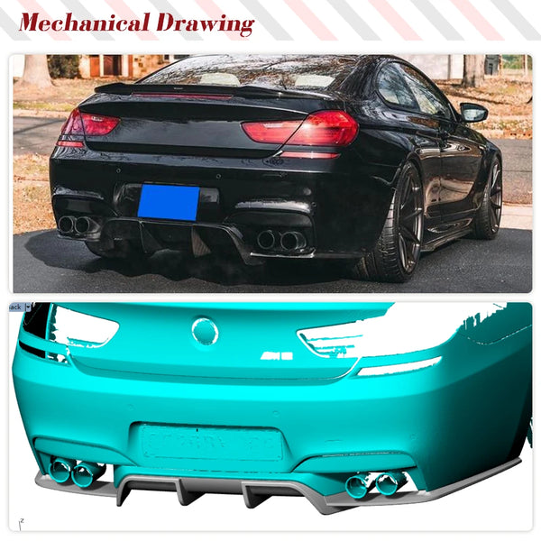 Carbon Fiber Rear Bumper Diffuser Lower Lip for BMW M6 F06 / F12 / F13 (2013-2018)
