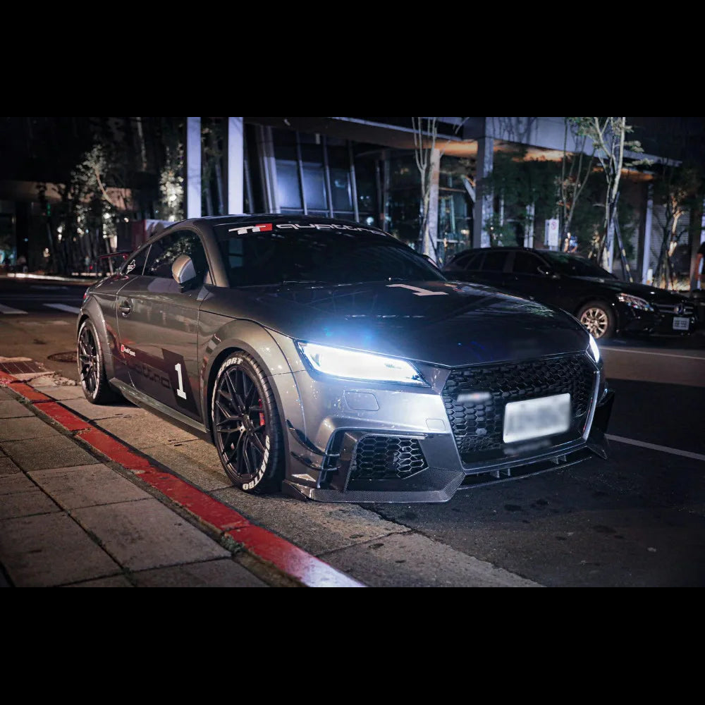 Carbon Fiber Front Bumper Splitters for Audi TTRS MK3 (2016-2018)