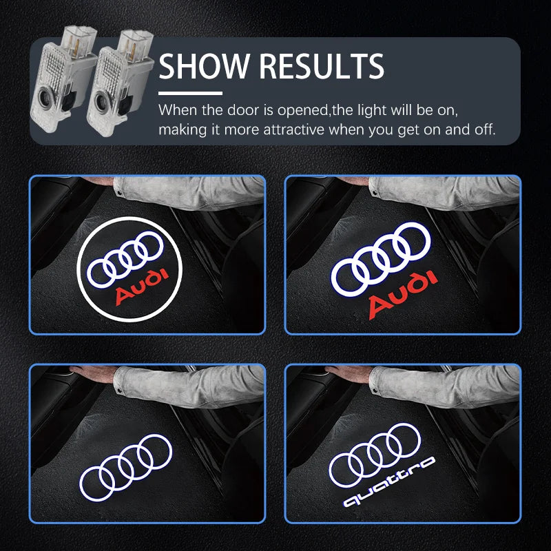 Audi LED Logo Projector Door Welcome Lights - 2 or 4 Pack