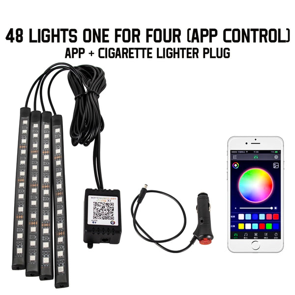 RGB Car Interior Foot Lights - Music Sync Underglow Kit